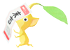 Lifelog artwork of a Yellow Shrines and Temples Decor Pikmin with Fortune decor from Pikmin Bloom.