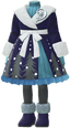 "Snow-Lit Dress Coat" Mii costume in Pikmin Bloom.