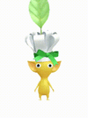 An animation of a Yellow Pikmin with a Chef Hat from Pikmin Bloom.
