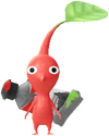 A Red Special Decor Pikmin with Paint decor from Pikmin Bloom.