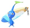 Lifelog artwork of a Blue Special Decor Pikmin with Surfboard Keychain decor from Pikmin Bloom.