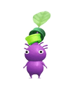 An animation of a Purple Pikmin with a Bottle Cap from Pikmin Bloom.