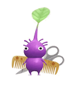An animation of a Purple Pikmin with a Scissor from Pikmin Bloom.