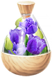 A full jar of blue parrot tulip petals from Pikmin Bloom.