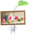 A White Art Gallery Decor Pikmin with Picture Frame decor from Pikmin Bloom.