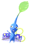 Lifelog artwork of a Blue Hair Salon Decor Pikmin with Scissors (Rare) decor from Pikmin Bloom.