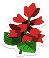 Lifelog artwork of a red salvia from Pikmin Bloom.