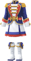 "Marching Band Culottes Uniform (Blue)" Mii costume in Pikmin Bloom.