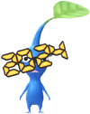 A Blue Pikmin with 2024 Glasses from Pikmin Bloom.