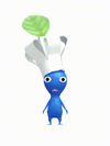An animation of a Blue Pikmin with a Chef Hat from Pikmin Bloom.