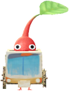 A Red Bus Stop Decor Pikmin with Bus Papercraft decor from Pikmin Bloom.
