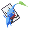 Lifelog artwork of a Blue Special Decor Pikmin with Hanafuda Card (Volume 1) decor from Pikmin Bloom.
