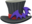 "Bat Top Hat (Purple)" Mii hat part in Pikmin Bloom. Original filename is icon_of0115_Kat_VampireHat1_c00.