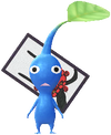 A Blue Special Decor Pikmin with Flower Card (Volume 1) decor from Pikmin Bloom.