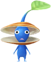 A Blue Beach Decor Pikmin with Shell decor from Pikmin Bloom.