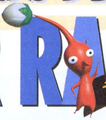 Artwork of a Red Pikmin in the bud stage waving.