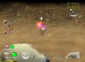 The Burrowing Snagret's tiny body. It's below the slash in the Pikmin counter. Click the image for a larger size.