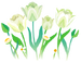 Texture for white parrot tulip flowers on the map in Pikmin Bloom.