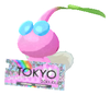 Lifelog artwork of a Winged Station Decor Pikmin with Ticket (Rare) decor from Pikmin Bloom.