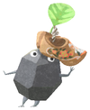 Lifelog artwork of a Rock Special Decor Pikmin with Klompen Keychain decor from Pikmin Bloom.