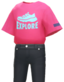 "Explore printed T-shirt (Pink)" outfit in Pikmin Bloom. Original filename is <code>icon_Preset_Costume_1304_Challenge04</code>.