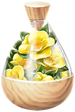 A full jar of yellow camellia petals from Pikmin Bloom.