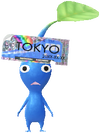 A Blue Station Decor Pikmin with Ticket (Rare) decor from Pikmin Bloom.