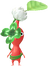 A Red Park Decor Pikmin with Four-Leaf Clover decor from Pikmin Bloom.