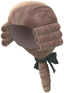 "Rococo Side-Roll Wig (Brown)" Mii head item part in Pikmin Bloom.