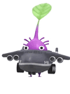 An animation of a Purple Pikmin with a Toy Airplane from Pikmin Bloom.