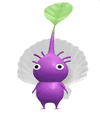 An animation of a Purple Pikmin with a Shell from Pikmin Bloom.