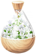 A full jar of white bellflower petals from Pikmin Bloom.