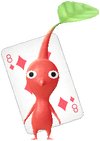 A special Red Decor Pikmin with a Playing Card costume from Pikmin Bloom.