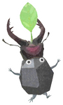 Lifelog artwork of a Rock Forest Decor Pikmin with Stag Beetle decor from Pikmin Bloom.