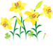 Yellow lilium flowers as they appear on the map in Pikmin Bloom.