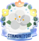 Community Day badge for the White Plum Blossom Community Day.
