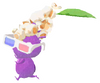 Lifelog artwork of a Purple Movie Theater Decor Pikmin with Popcorn Snack decor from Pikmin Bloom.