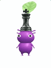 An animation of a Purple Pikmin with a Black Chess Piece from Pikmin Bloom