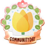 The badge for the April Community Day for Bloom.