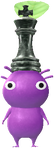 A Purple Special Decor Pikmin with Chess Piece decor from Pikmin Bloom.