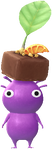 A Purple Special Decor Pikmin with Chocolate decor from Pikmin Bloom.