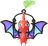 A Red Special Decor Pikmin with Halloween: Stained Glass decor from Pikmin Bloom.