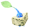 Lifelog artwork of a Blue Special Decor Pikmin with Cheese decor from Pikmin Bloom.