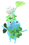 Lifelog artwork of an Ice Park Decor Pikmin with Four-Leaf Clover decor from Pikmin Bloom.