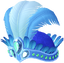 "Rio Carnival Grand Headpiece (Blue)" Mii head item part in Pikmin Bloom.