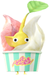 A yellow Decor Pikmin with an Ice Cream Costume.