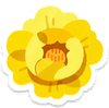 Lifelog artwork of a yellow peony from Pikmin Bloom.