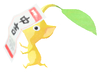 Lifelog artwork of a Yellow Shrines and Temples Decor Pikmin with Fortune decor from Pikmin Bloom.