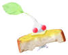Lifelog artwork of a White Bakery Decor Pikmin with Baguette (Rare) decor from Pikmin Bloom.