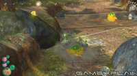 Yellow Wollywogs attack Rock Pikmin P3.png